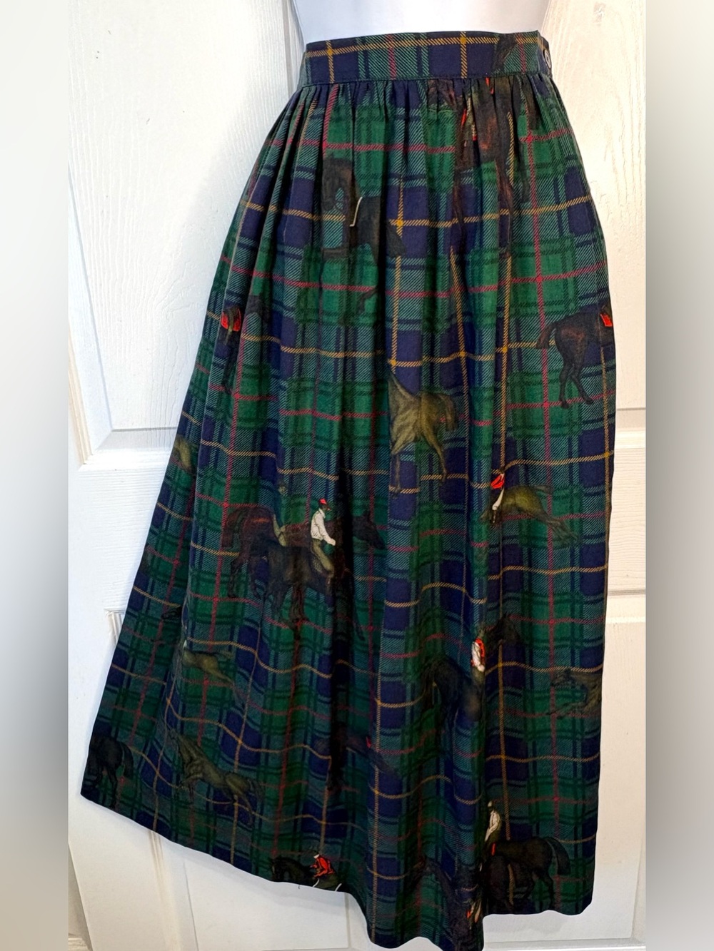 Vintage Ralph Lauren Polo Pleated Tartan Plaid Equestrian Horse Skirt Size 6 - Picture 1 of 7